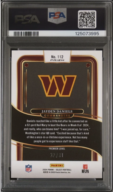 2024 Select Dragon Scale Prizm Jayden Daniels #112 /81 PSA 9