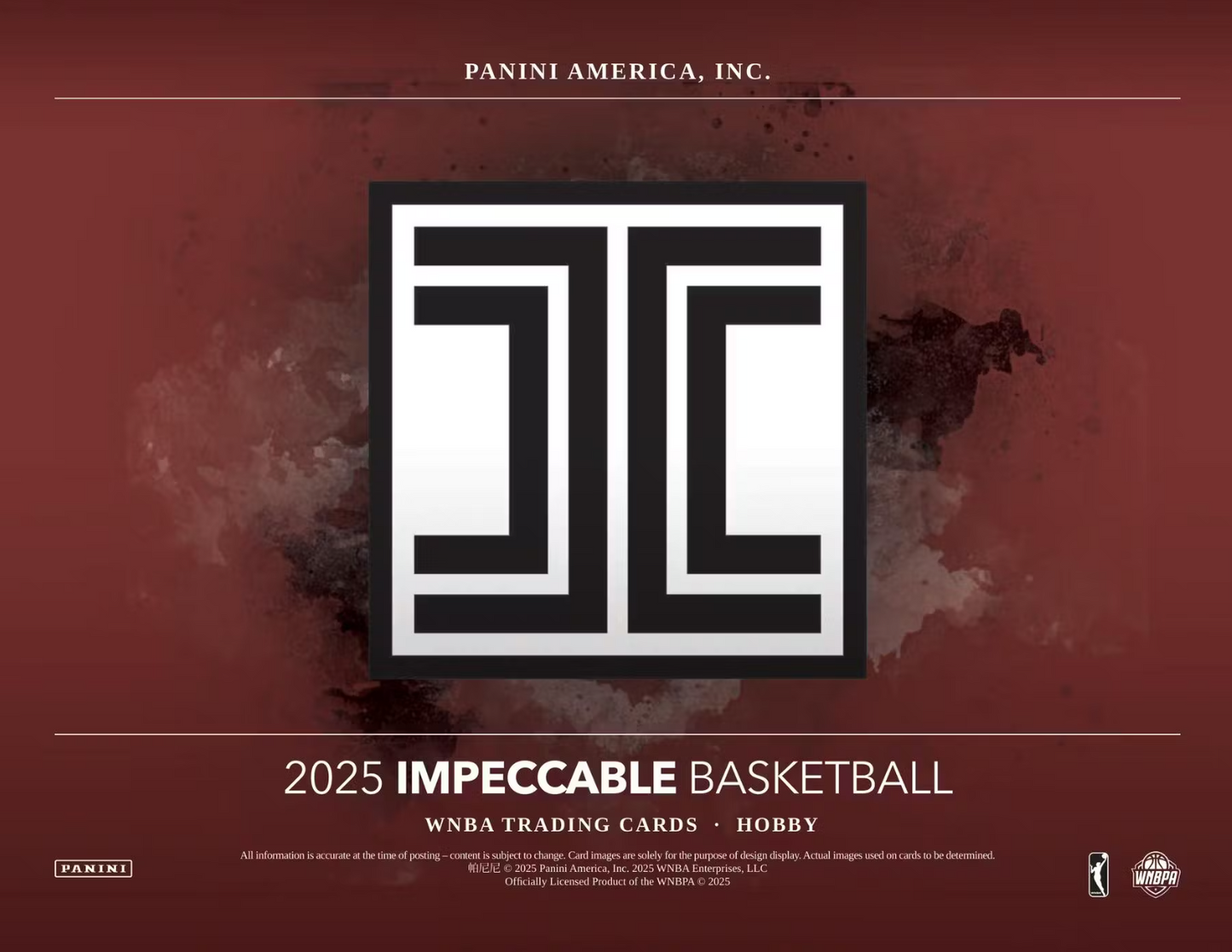 2025 WNBA Impeccable 3 Box Hobby Case (Presale)