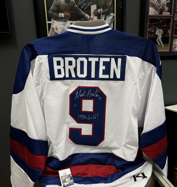 Neal Broten Autographed Auto Signed Officially Licensed XL Jersey COA USA Hockey