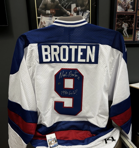 Neal Broten Autographed Auto Signed Officially Licensed XL Jersey COA USA Hockey